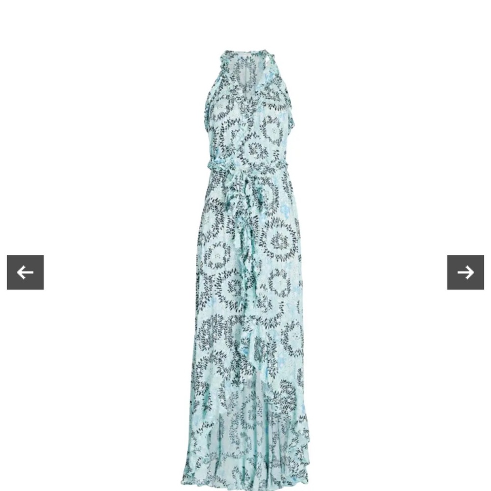Poupette St. Barth High-Low Maxi Dress Size M Tamara dress in Aqua Sunflower